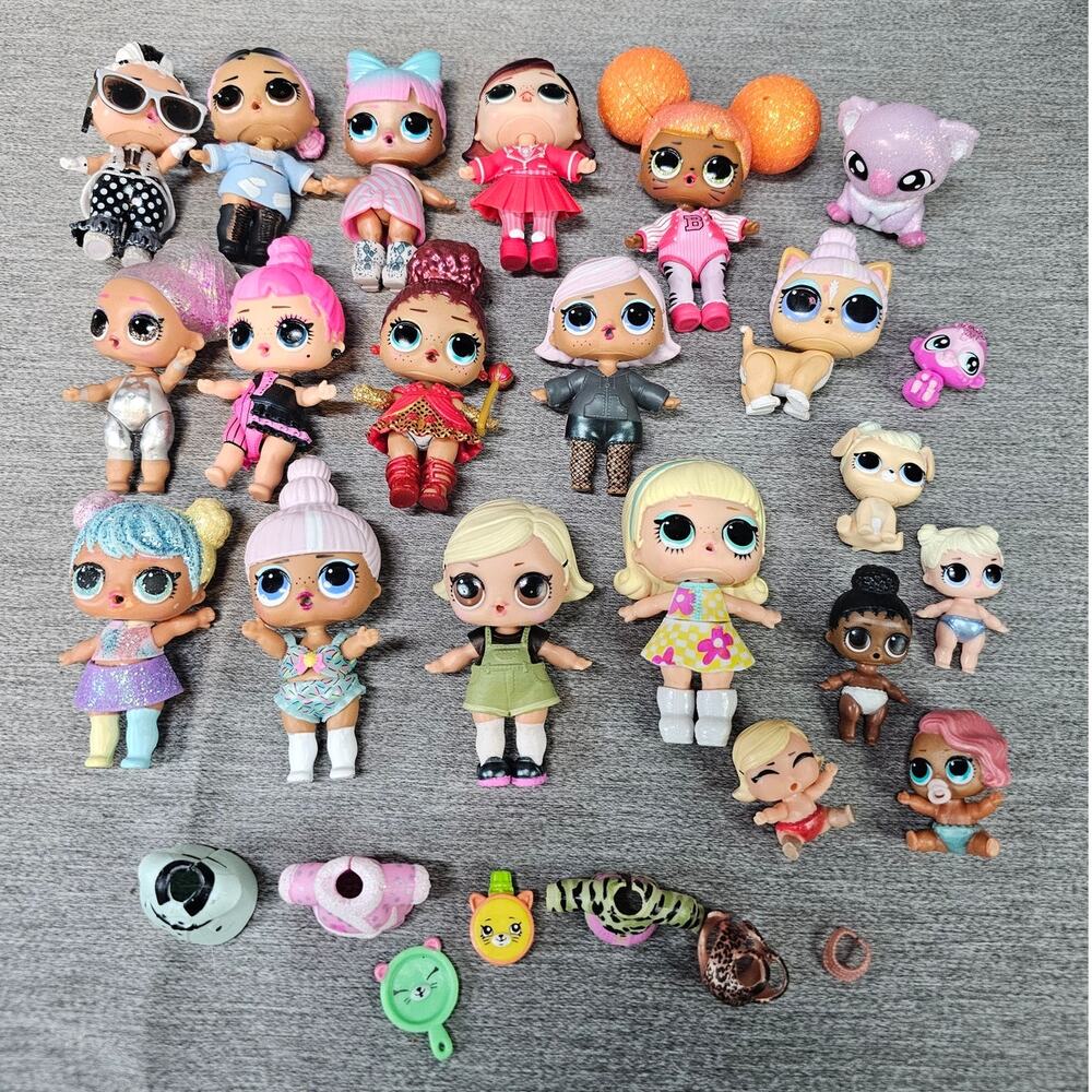 Lot of 13 LOL Surprise 3" Dolls 4 Pets 4 Babies Some Accessories 21 total